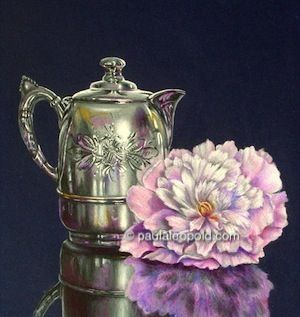 Etched Silver & Peony